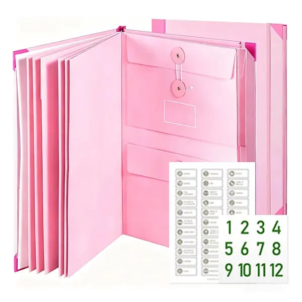 Accordion File Organizer Manila Pocket Document Folder for Passports. Birth Certificates & Important Papers. Office & Home Storage
