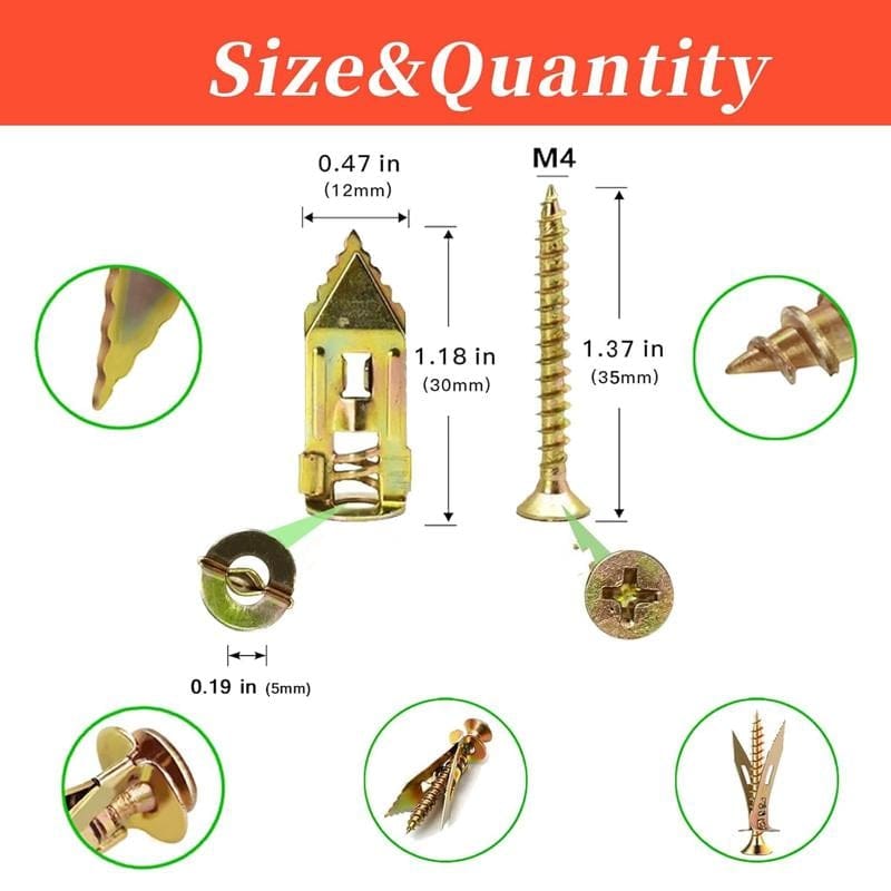 Cilifer®Self Drilling Drywall Anchors with Screws Kit