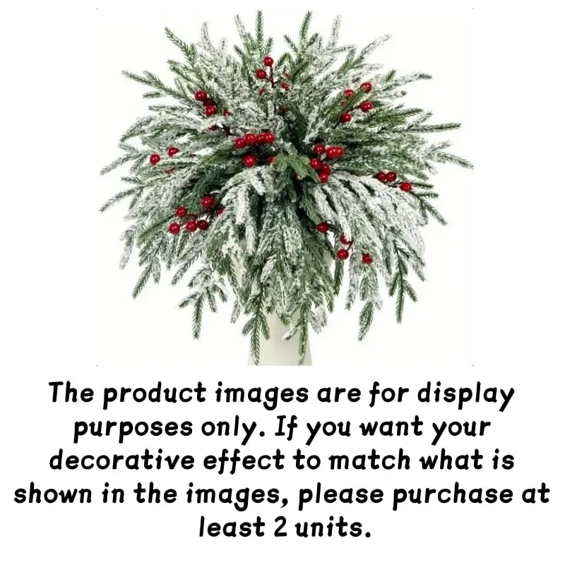 Artificial Norfolk Pine Branches with Red Berries - Christmas Greenery That Lasts!