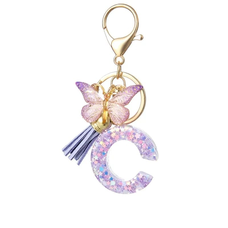 Cilifer®  Butterfly Letter Keychain Tassel Design Vibrant Durable Lightweight Gift