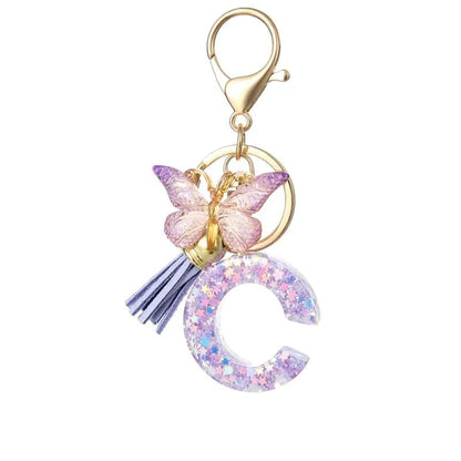 Cilifer®  Butterfly Letter Keychain Tassel Design Vibrant Durable Lightweight Gift