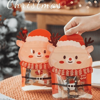 🎄Christmas Treat Bags. Kids Xmas Sealable Bags With Handle 10 PCS❄️