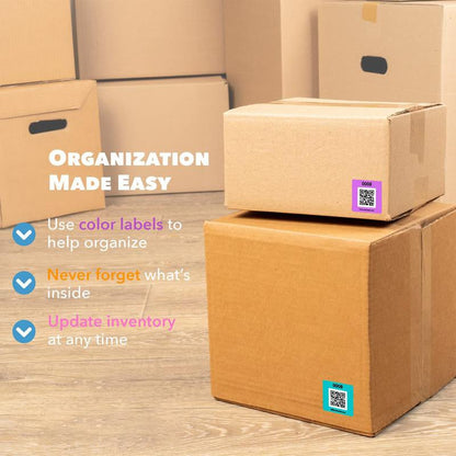 📦📱 Color-Coded QR Labels – Scan. Organize & Find Fast! 🔴🟢🔵🟡 (48 Pack)