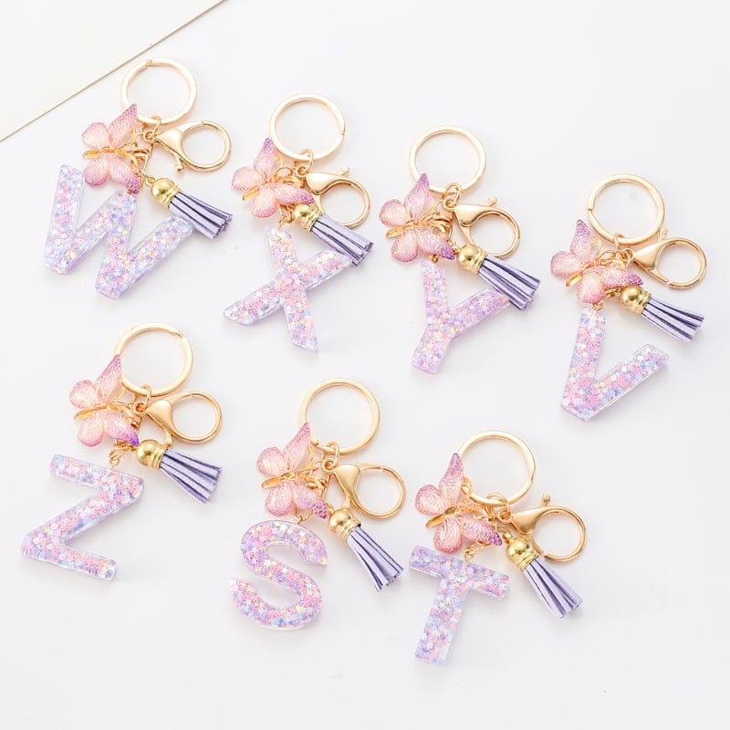 Cilifer®  Butterfly Letter Keychain Tassel Design Vibrant Durable Lightweight Gift