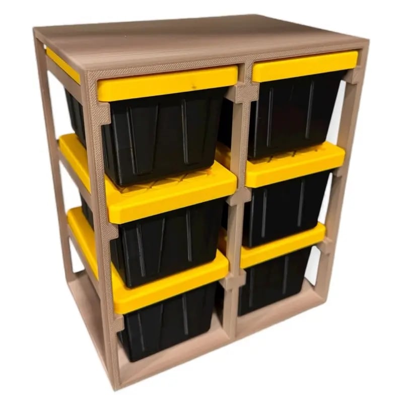 Mini Storage Rack and 6 Yellow Mini Storage Boxes