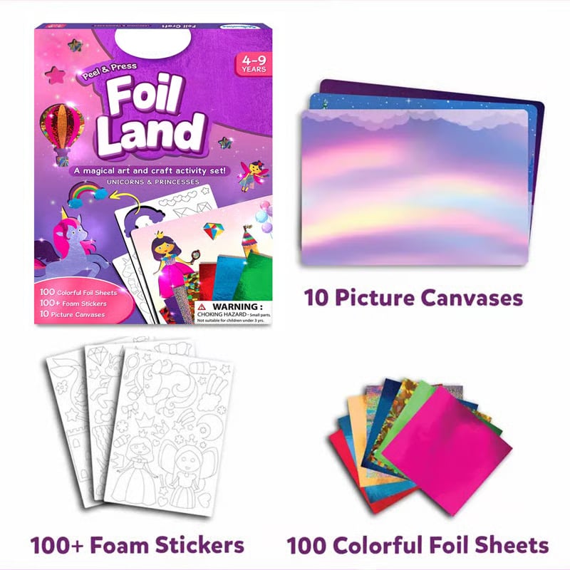 🏆Flash Sale⚡ 50K+ SOLD!💥Foil Art & Craft Activity 🤲💓No Mess Art Kit