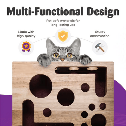 🎁😻✨Cat Scratch Puzzle Enrichment Box: Nail File Stress Free Alternative to Clippers and Grinders