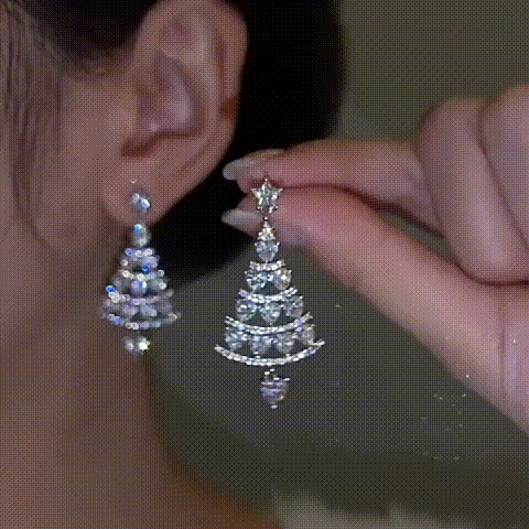 1 pair🎄Silver Tree