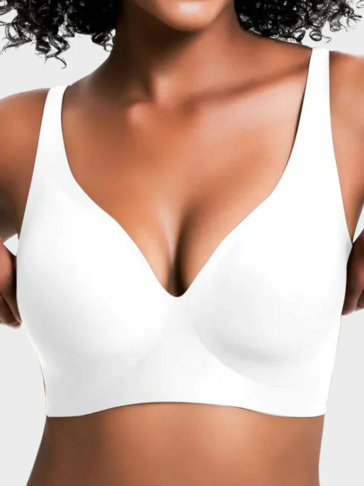 Women's Seamless Wireless Deep V T-Shirt Bra