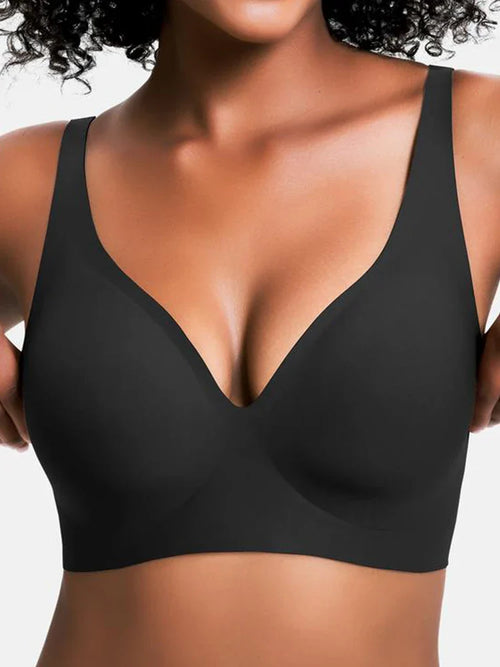 Women's Seamless Wireless Deep V T-Shirt Bra