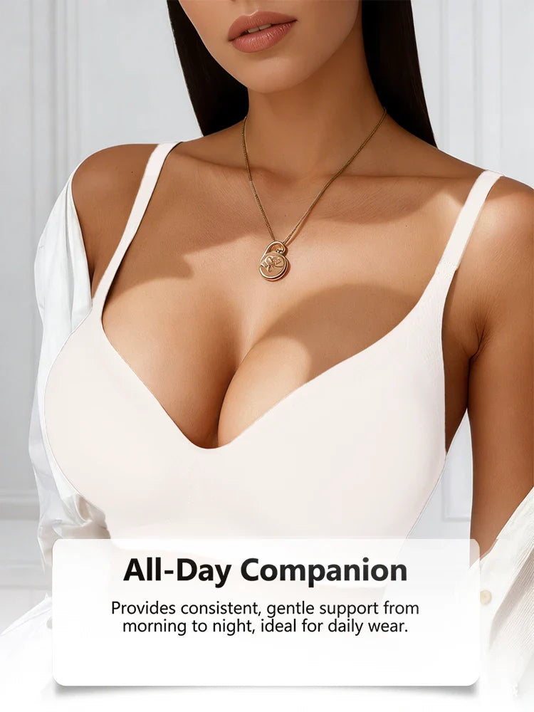 Women's Seamless Wireless Deep V T-Shirt Bra