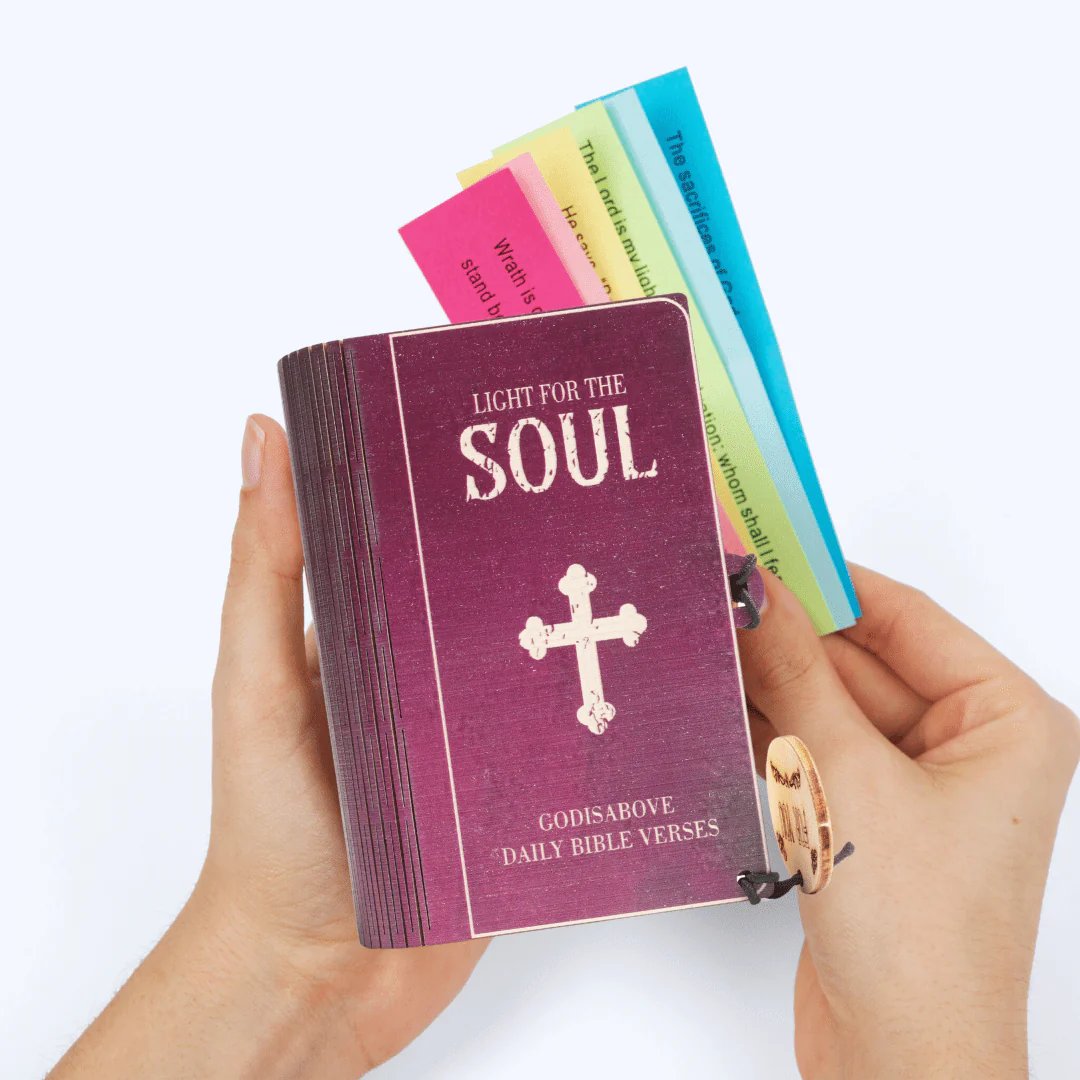🔥Limited Time Discount🎁 ✝️Handmade Wooden Bible Verses Box - Daily Bible Verses (🎁 A Reminder of God's Words💖)