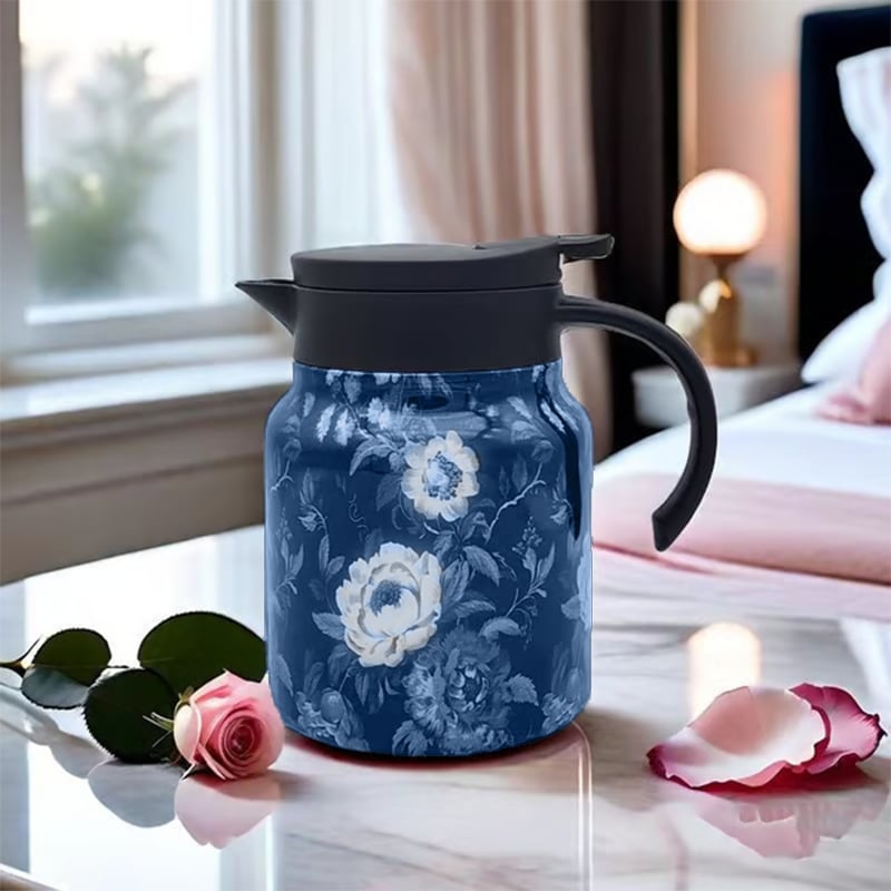Blue and white