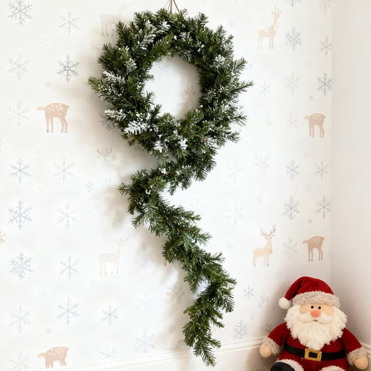 2PCS 6FT Pre-lit Christmas Cedar Garland with  LED Lights Realistic Faux Greenery for Fireplace Table Mantle Wall Indoor Outdoor Winter Holiday Decorations Ornaments