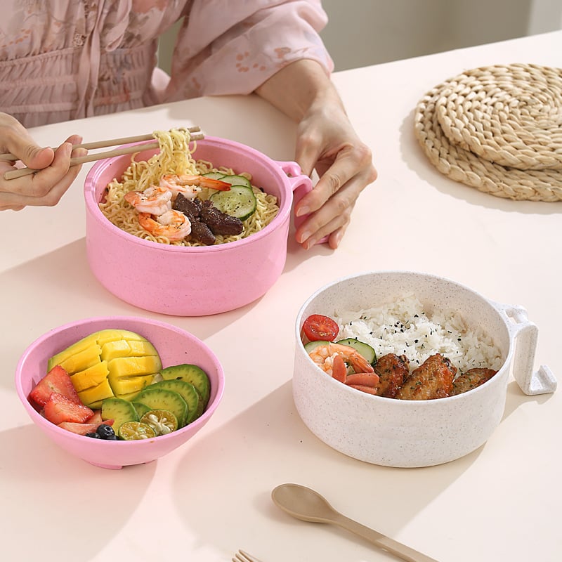 🍜Ramen Bowl Set. 1/2 Counts Microwave Safe Instant Noodle Bowl & Tableware Kit. Durable Matching Lunch Box For Student and Office Workers