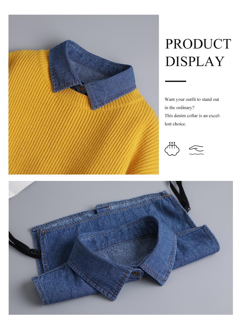 🔥Last Day 49% OFF 🔥 Denim False Collar – The Ultimate Layering Essential for Women 👕✨