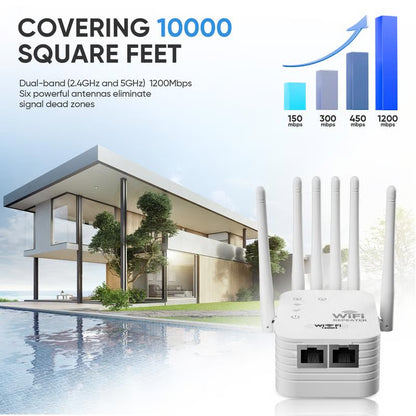 🔥LAST DAY 49% OFF- 📶WiFi Extender 6-Antenna Strong Signal