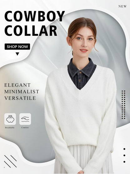 🔥Last Day 49% OFF 🔥 Denim False Collar – The Ultimate Layering Essential for Women 👕✨