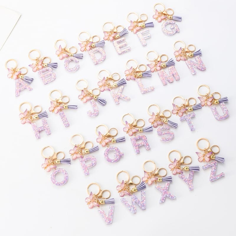 Cilifer®  Butterfly Letter Keychain Tassel Design Vibrant Durable Lightweight Gift