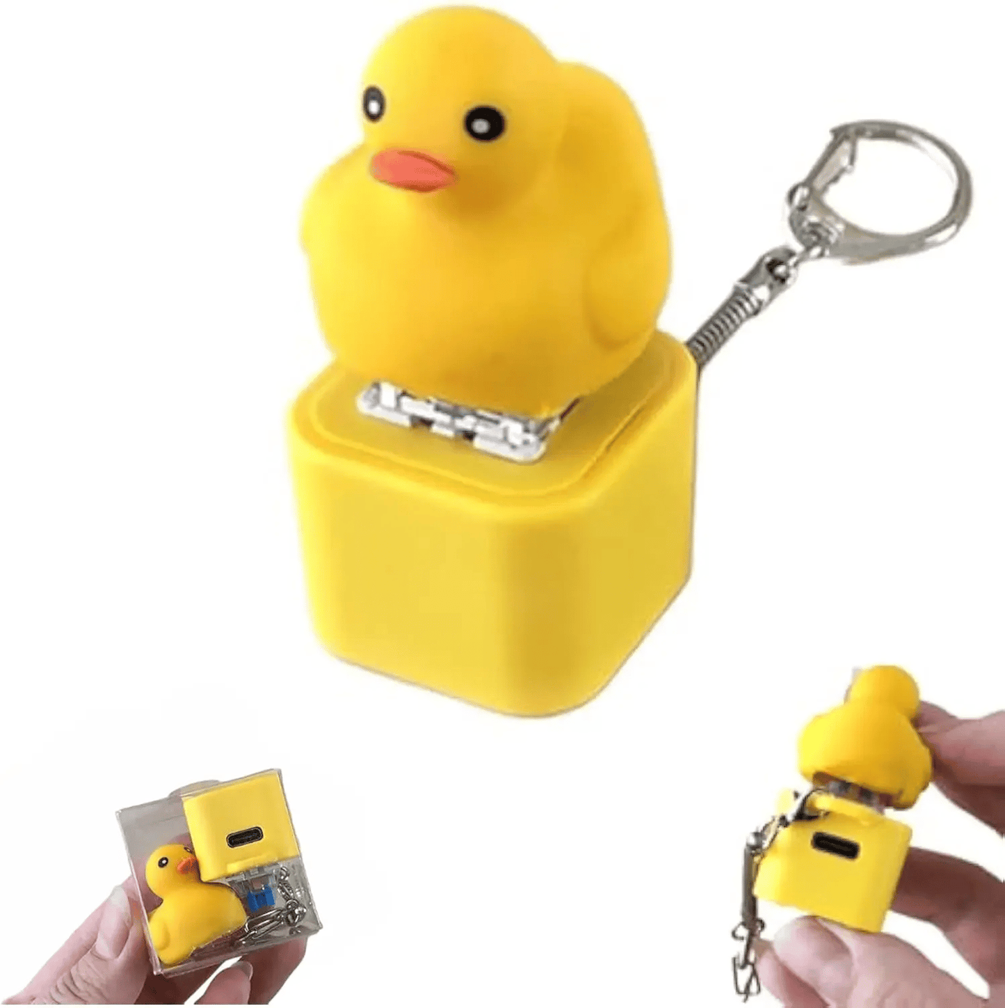 Frog Croaking Fidget Toy - Rechargeable Frog Croaking Keychain. Frog Croaking Stress Reliever with Colorful Lights. Fun & Portable Anxiety Relief Toy