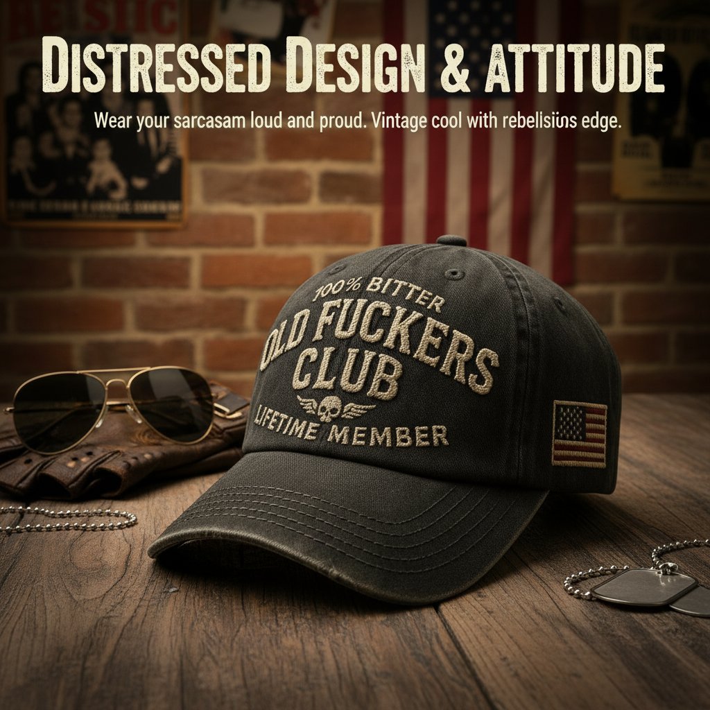 🔥 2026-BUY 2 GET 1 FREE🧢 Own Your Attitude! Vintage 'Old F*ckers Club' Hat 😎🔥 Perfect Gag Gift with Bold Style! 🎁