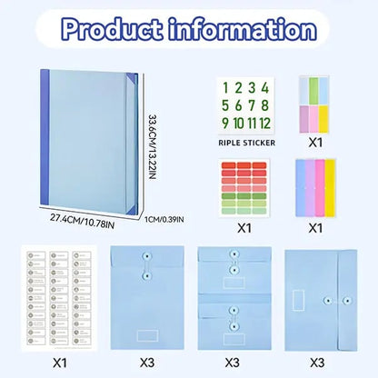 Accordion File Organizer Manila Pocket Document Folder for Passports. Birth Certificates & Important Papers. Office & Home Storage