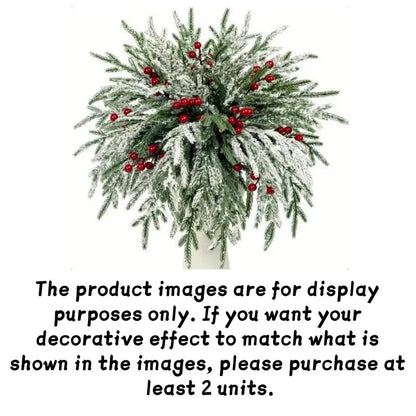 Artificial Norfolk Pine Branches with Red Berries - Christmas Greenery That Lasts!