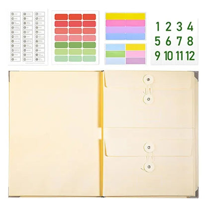 Accordion File Organizer Manila Pocket Document Folder for Passports. Birth Certificates & Important Papers. Office & Home Storage