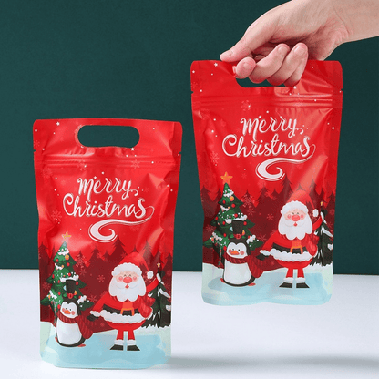 🎄Christmas Treat Bags. Kids Xmas Sealable Bags With Handle 10 PCS❄️
