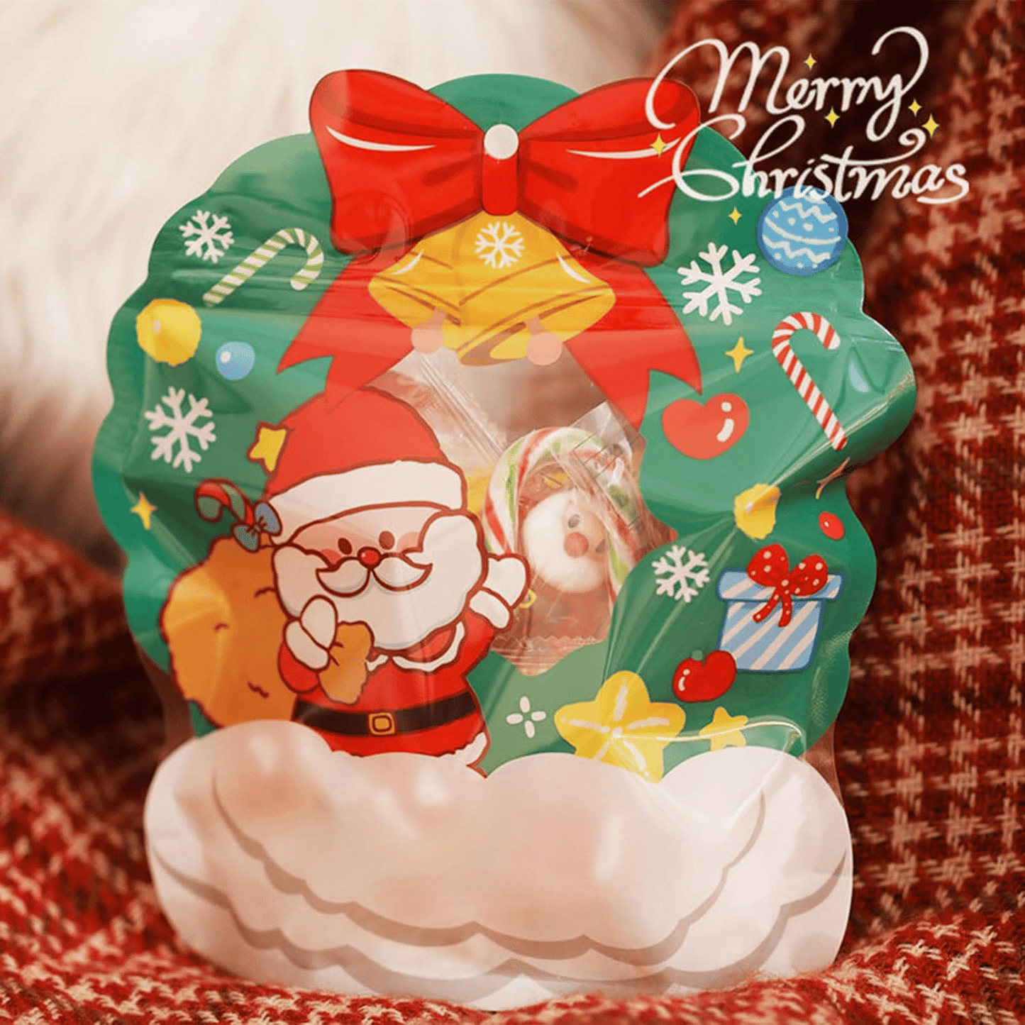 🎄Christmas Treat Bags. Kids Xmas Sealable Bags With Handle 10 PCS❄️