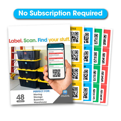 📦📱 Color-Coded QR Labels – Scan. Organize & Find Fast! 🔴🟢🔵🟡 (48 Pack)