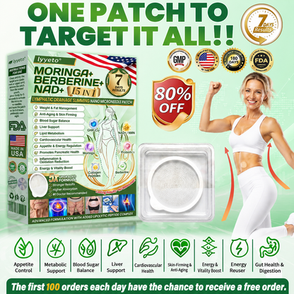 FDA Registered & GMP Certified  | 🧑‍⚕️🩺 lyyeto® Moringa & Berberine 10-IN-1 Advanced NanoMicroneedle Patch |  Backed by Scientific Evidence |10-in-1 Formula | Results in 5 Days🚀