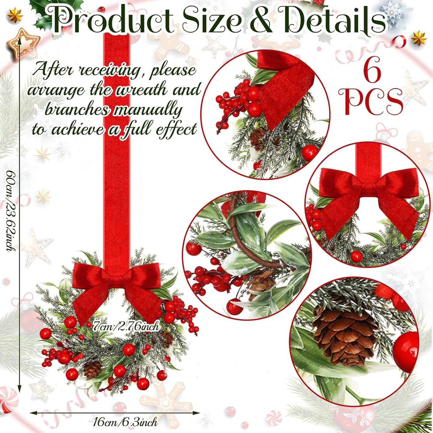 🎄Mini Christmas Wreaths✨Maximum Holiday Magic. Instant Festive Charm & Versatile Decor! 🎀