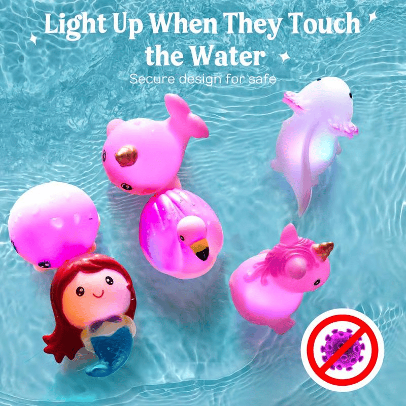 Light-up Bath Toys 🦖🧜‍♀️ for Kids 3-8. Glow in the Water 🌊✨ Perfect Christmas Gift 🎄🎁
