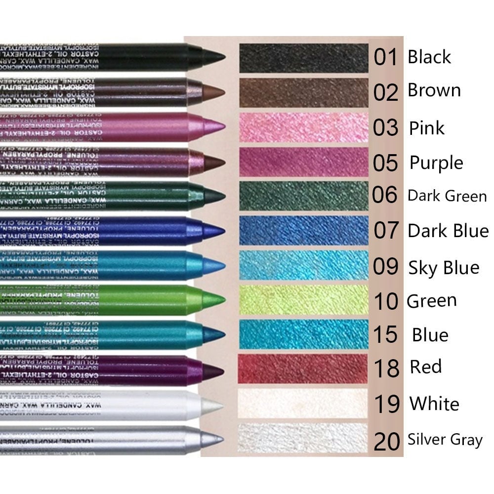✨14-Pack Eyeliner Pencil Waterproof Colored Gel Liners