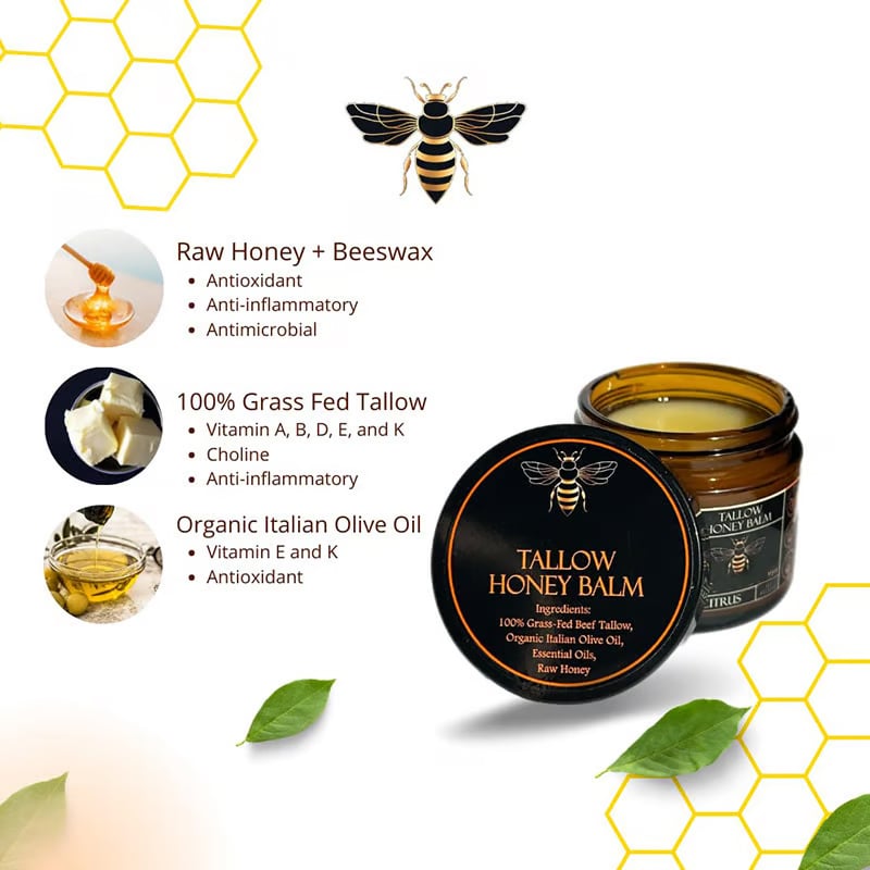 This Week's Special Price $9.99 - Organic Grass-Fed Beef Tallow Balm with Raw Honey