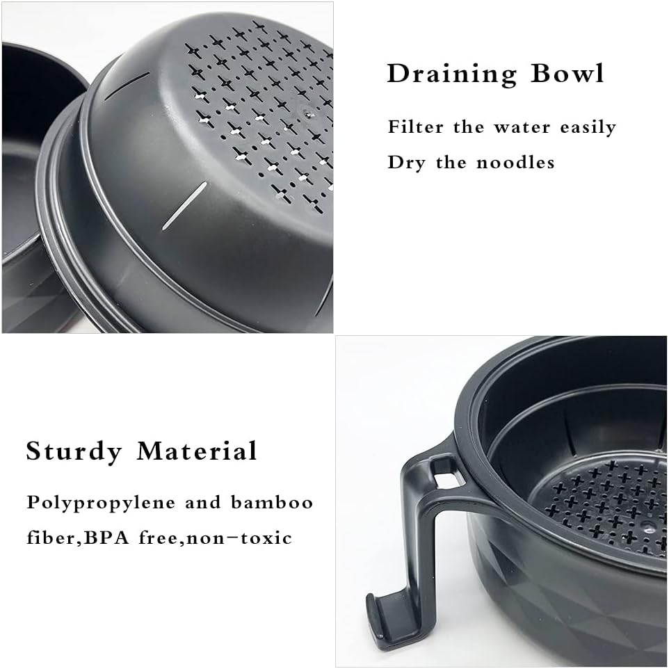 🍜Ramen Bowl Set. 1/2 Counts Microwave Safe Instant Noodle Bowl & Tableware Kit. Durable Matching Lunch Box For Student and Office Workers
