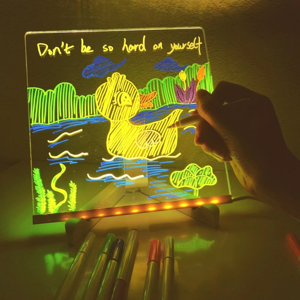 🖊️ Spark Creativity Instantly - ✨ Acrylic LED Message Board - For Vibrant. Endless Expression!