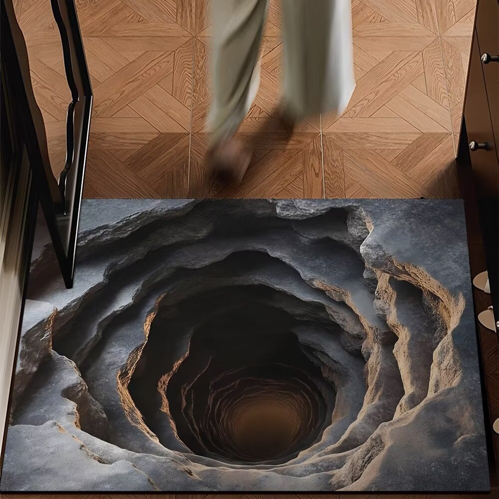 Visual Illusion Endless Abyss Pattern HD Printed Non-Slip Doormat
