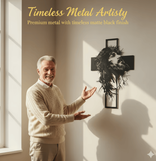 🔥🔥Jesus Cross Iron Sign Christ Wall Art Decor✝️🖼️ Elevate Your Space with Spiritual Elegance 🙌✨