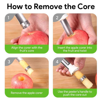 2-in-1 Apple Corer & Peeler 🍎🔪  Stainless Steel Fruit Tool  . Must-Have Kitchen Gadget ✨