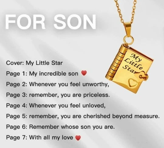 🎁💗My little star book necklace for daughter & son. birthday gift. graduation jewelry of love