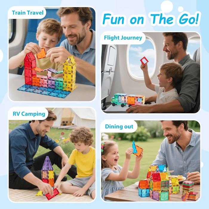 🎁🔥🧲 Children's Magnetic Building Blocks – STEM Educational Toys