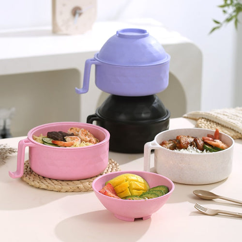 🍜Ramen Bowl Set. 1/2 Counts Microwave Safe Instant Noodle Bowl & Tableware Kit. Durable Matching Lunch Box For Student and Office Workers