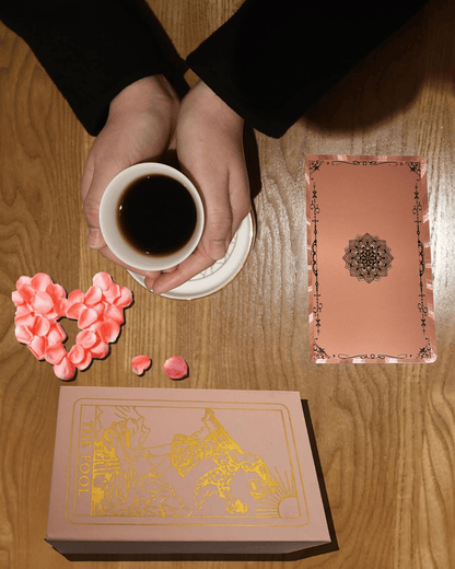 Witchy Cauldron Rose Gold Tarot Cards with Guide Book Waterproof Wrinkle Resistant Foil Tarot Deck for Beginners Includes Chakras Planets Zodiac Signs Elements & Affirmations