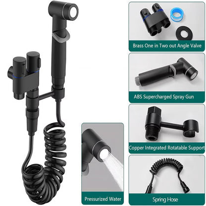 1-In-2-Handheld Out Dual Control Valve Bidet Sprayer for Toilet
