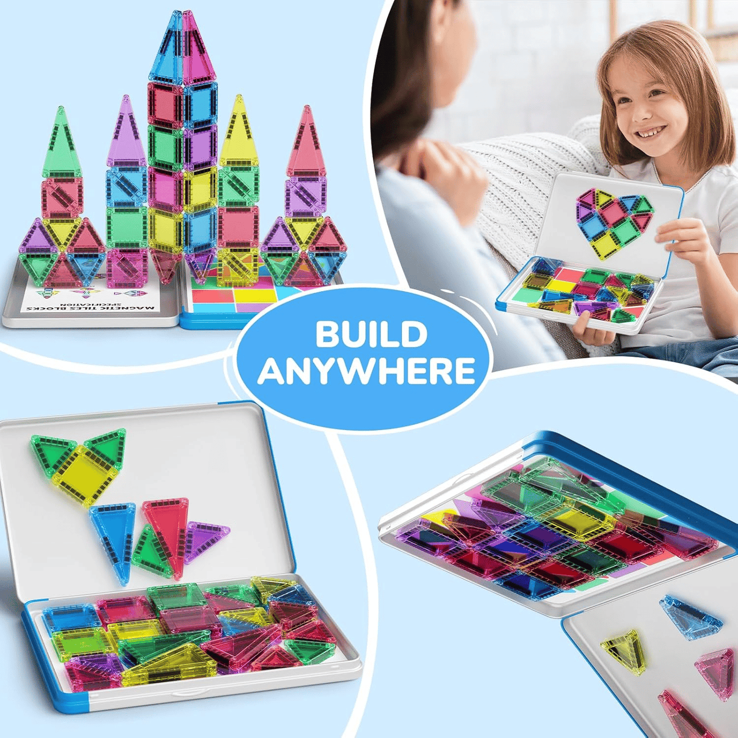🎁🔥🧲 Children's Magnetic Building Blocks – STEM Educational Toys