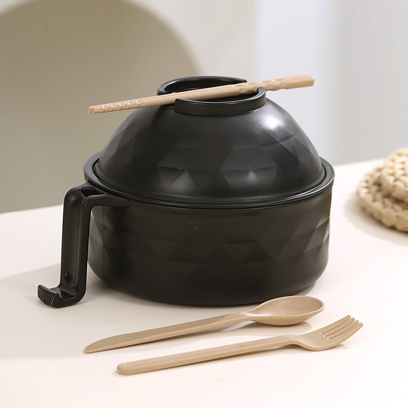 🍜Ramen Bowl Set. 1/2 Counts Microwave Safe Instant Noodle Bowl & Tableware Kit. Durable Matching Lunch Box For Student and Office Workers