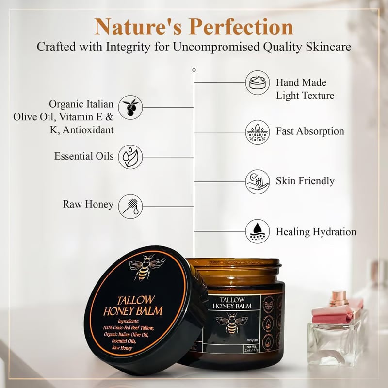 This Week's Special Price $9.99 - Organic Grass-Fed Beef Tallow Balm with Raw Honey