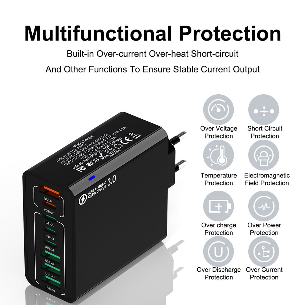 🔥🔥8 in 1 Waterproof Ports USB Fast Charger